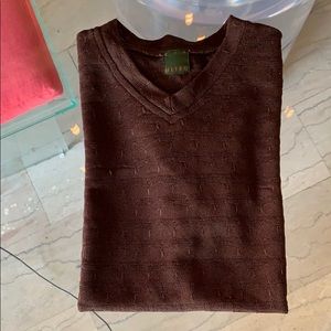 VIA Metro Vintage V neck shirt, chocolate Brown S